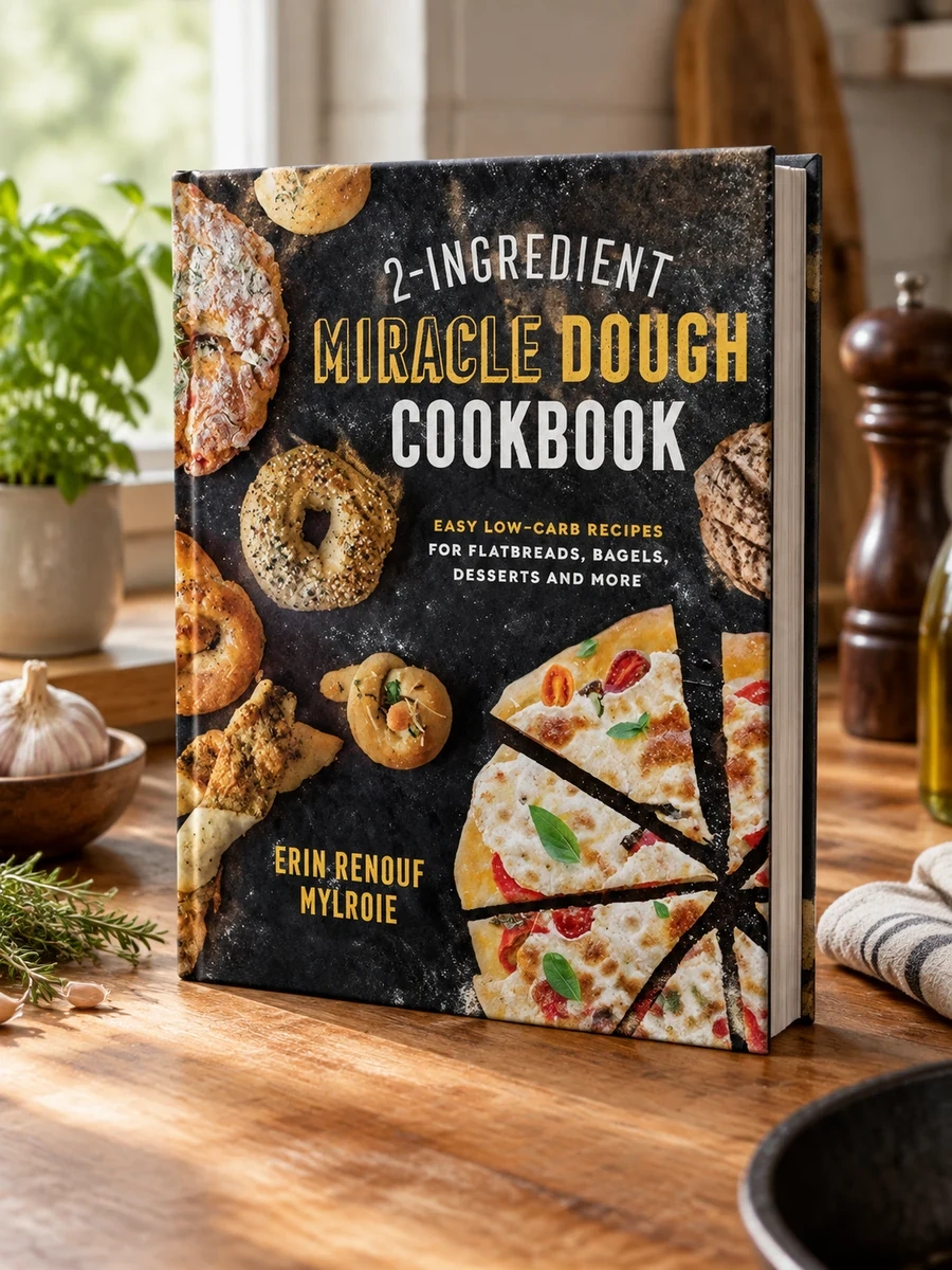 Cover of 2-Ingredient Miracle Dough Cookbook: Easy Lower-Carb Recipes for Flatbreads, Bagels, Desserts and More