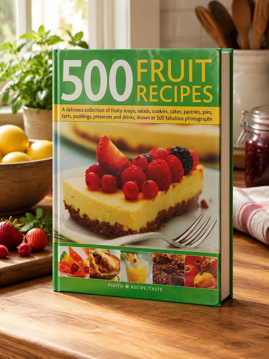 500 Fruit Recipes: A Delicious Collection of Fruity Soups, Salads, Cookies, Cakes, Pastries, Pies, Tarts, Puddings, Preserves and Drinks, Shown in 500
