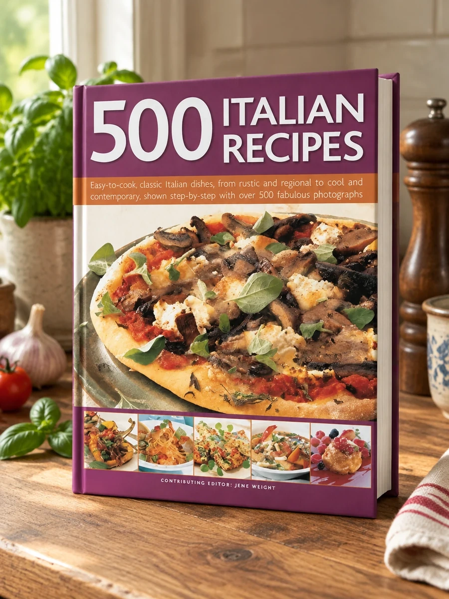 Cover of 500 Italian Recipes: Easy-To-Cook Classic Italian Dishes, from Rustic and Regional to Cool and Contemporary, Shown Step-By-Step with Over 500 Fabulous