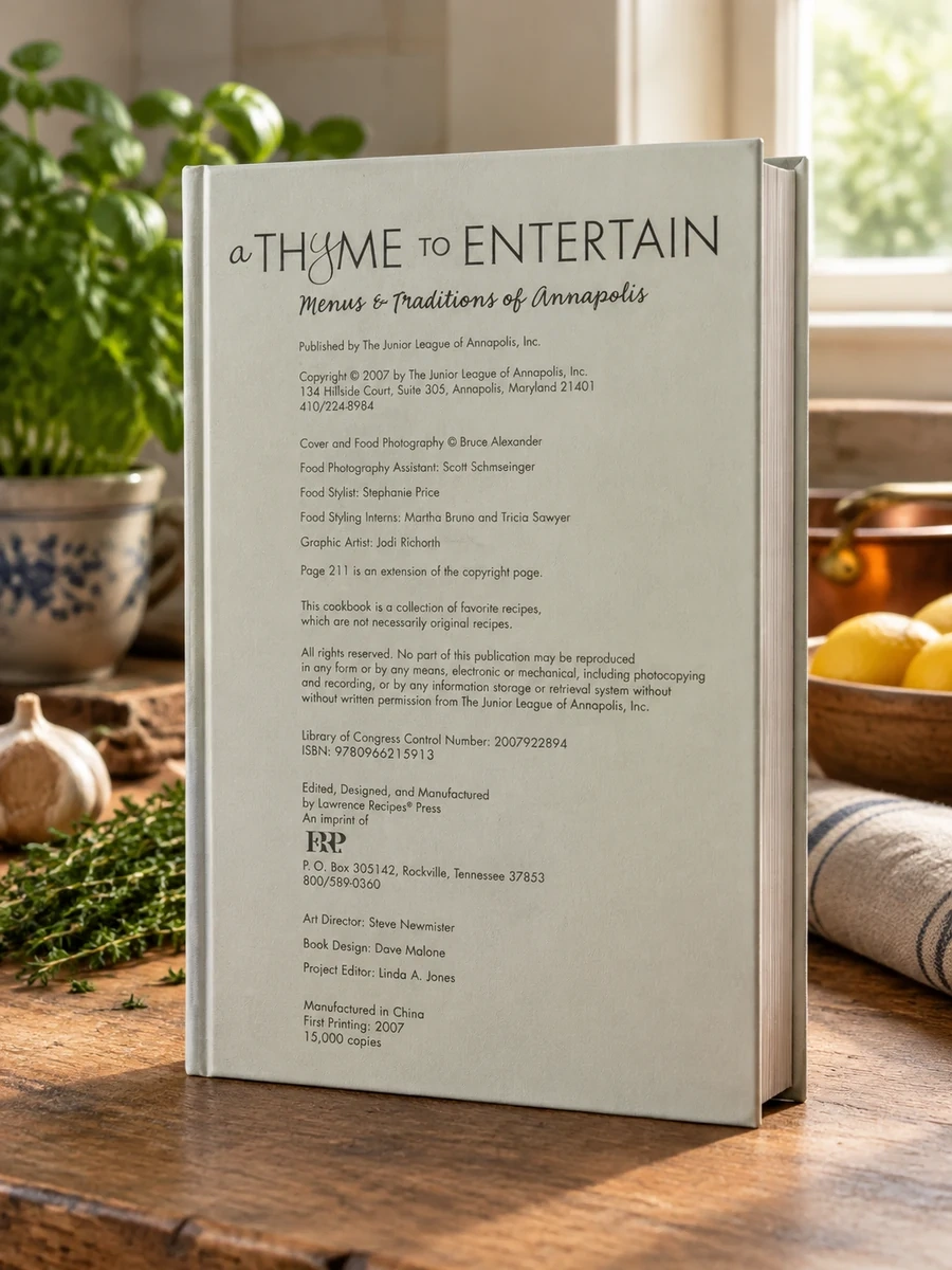 A Thyme to Entertain: Menus and Traditions of Annapolis