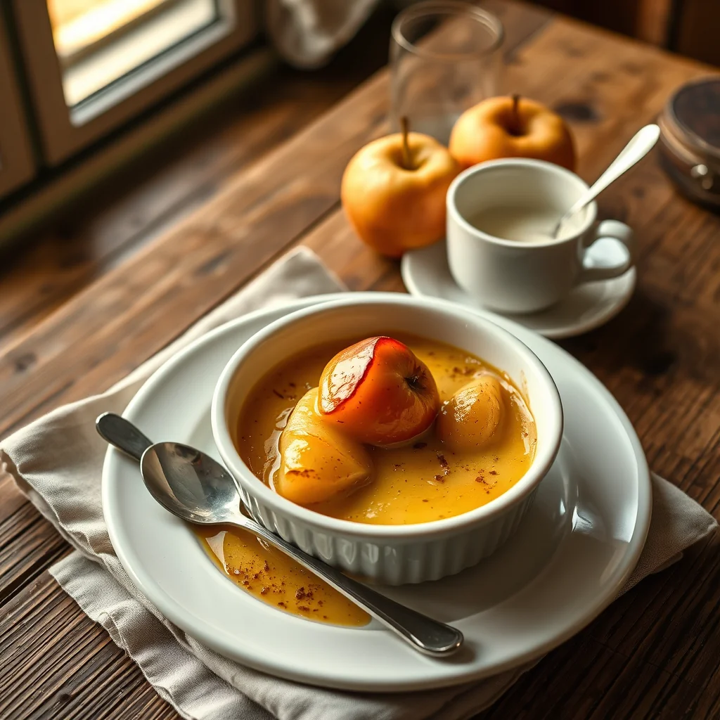 Baked Apple Custard — Puddings & Desserts