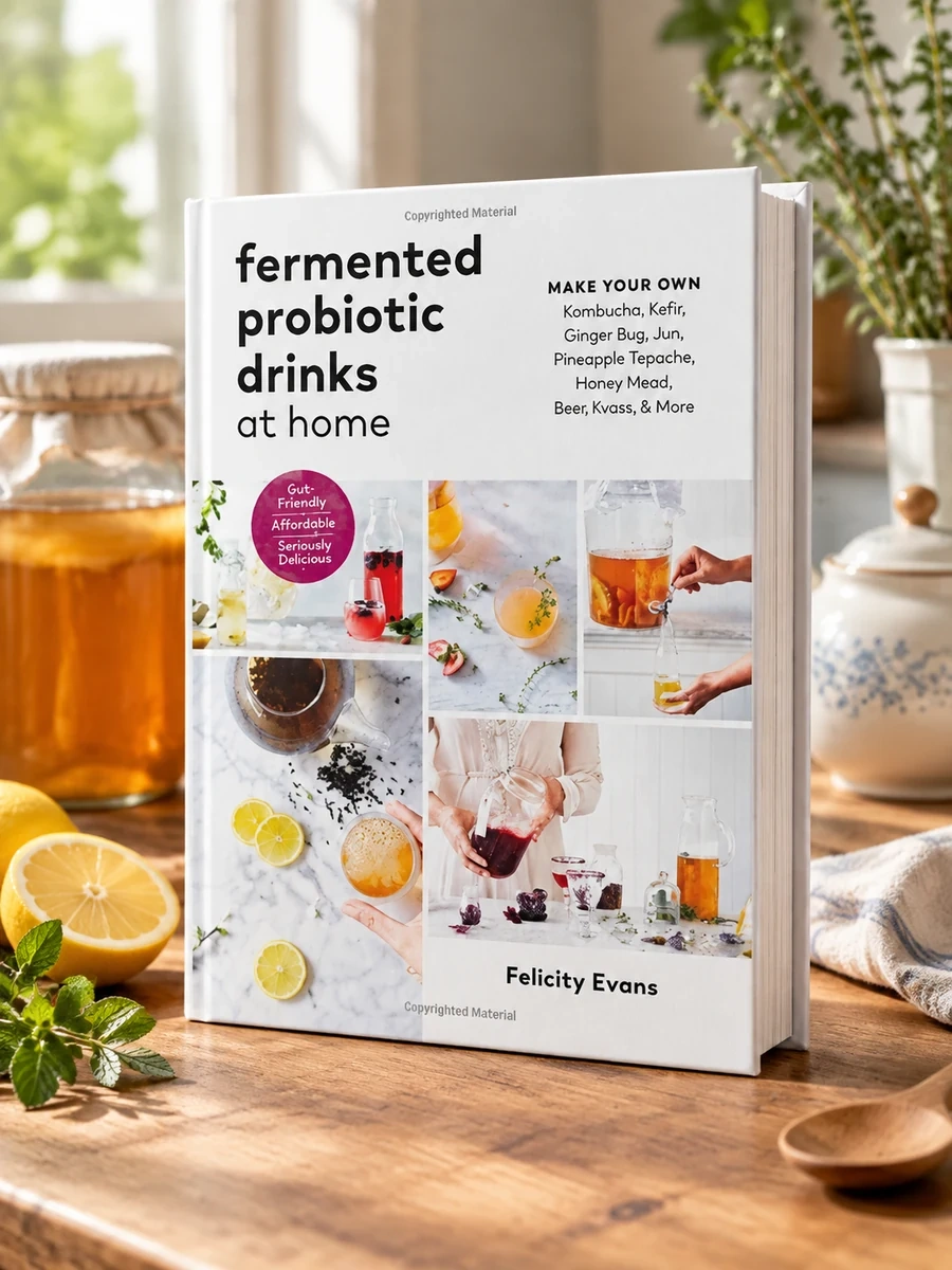 Fermented Probiotic Drinks at Home: Make Your Own Kombucha, Kefir, Ginger Bug, Jun, Pineapple Tepache, Honey Mead, Beet Kvass, and More