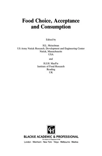 Food Choice, Acceptance and Consumption (Softcover Reprint of the Original 1st 1996) by Macfie, H J H