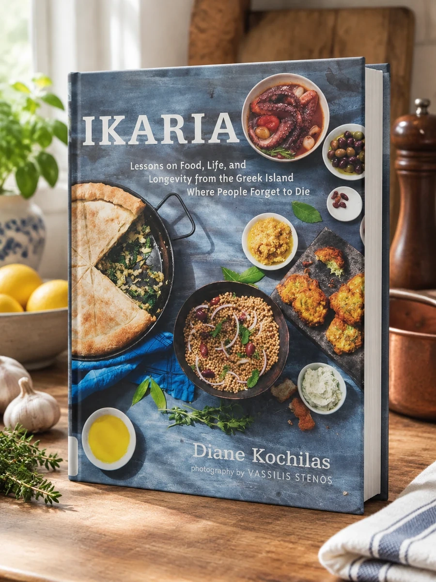 Ikaria: Lessons on Food, Life, and Longevity from the Greek Island Where People Forget to Die: A Mediterranean Diet Cookbook