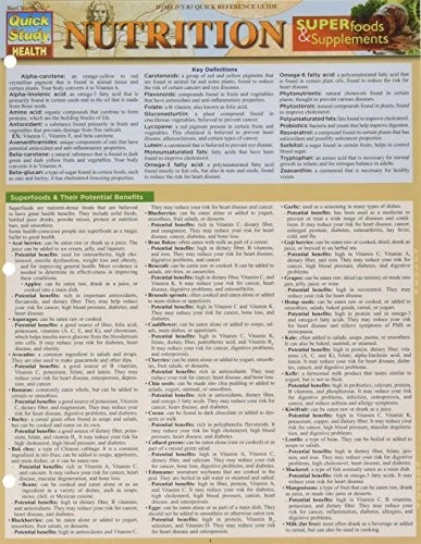 Nutrition - Superfoods & Supplements: Quickstudy Laminated Reference Guide