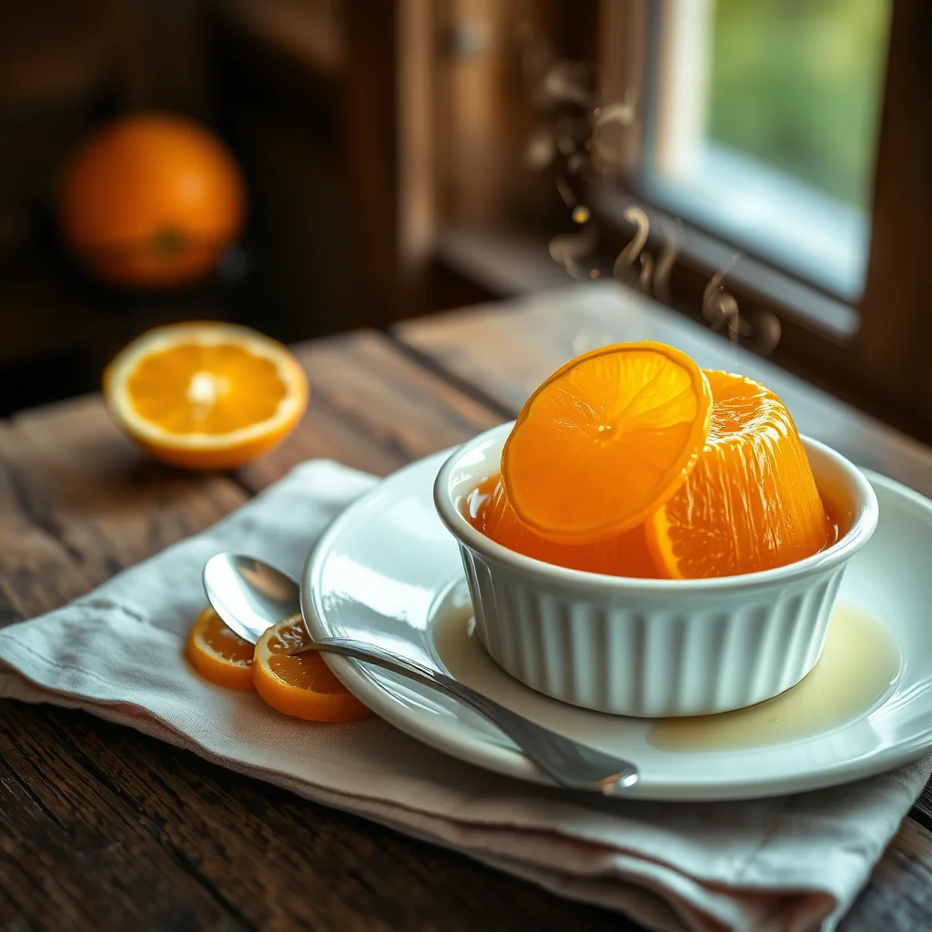 Orange Jelly Moulded With Slices Of Orange — Jams & Preserves