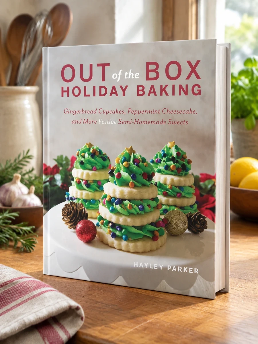 Cover of Out of the Box Holiday Baking: Gingerbread Cupcakes, Peppermint Cheesecake, and More Festive Semi-Homemade Sweets