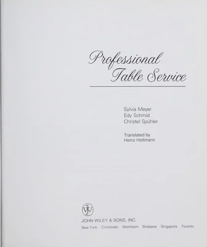 Professional Table Service by Meyer, Sylvia