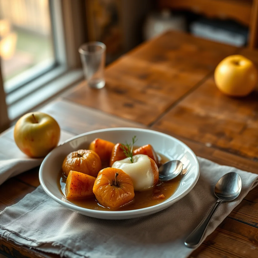 Stewed Apples And Custard — Puddings & Desserts