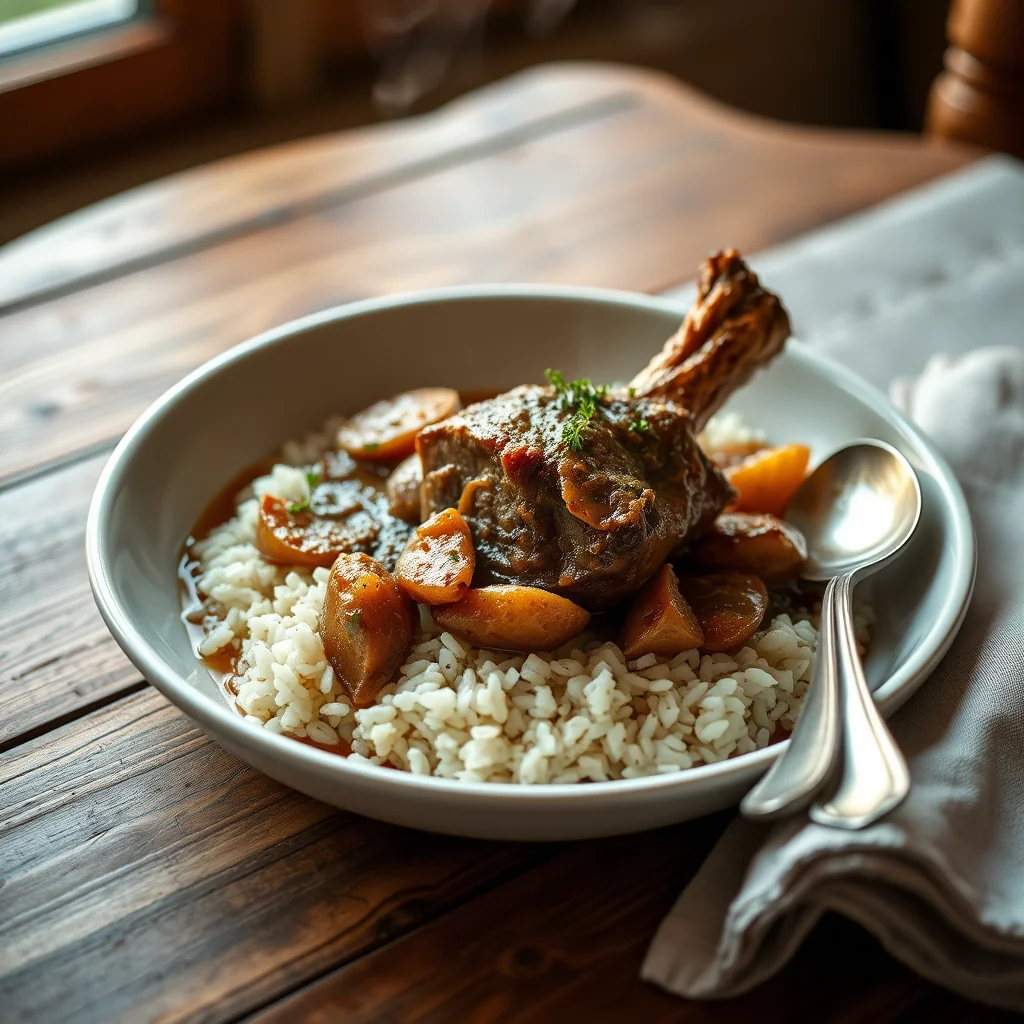 Stewed Knuckle Of Veal And Rice — Meat & Poultry