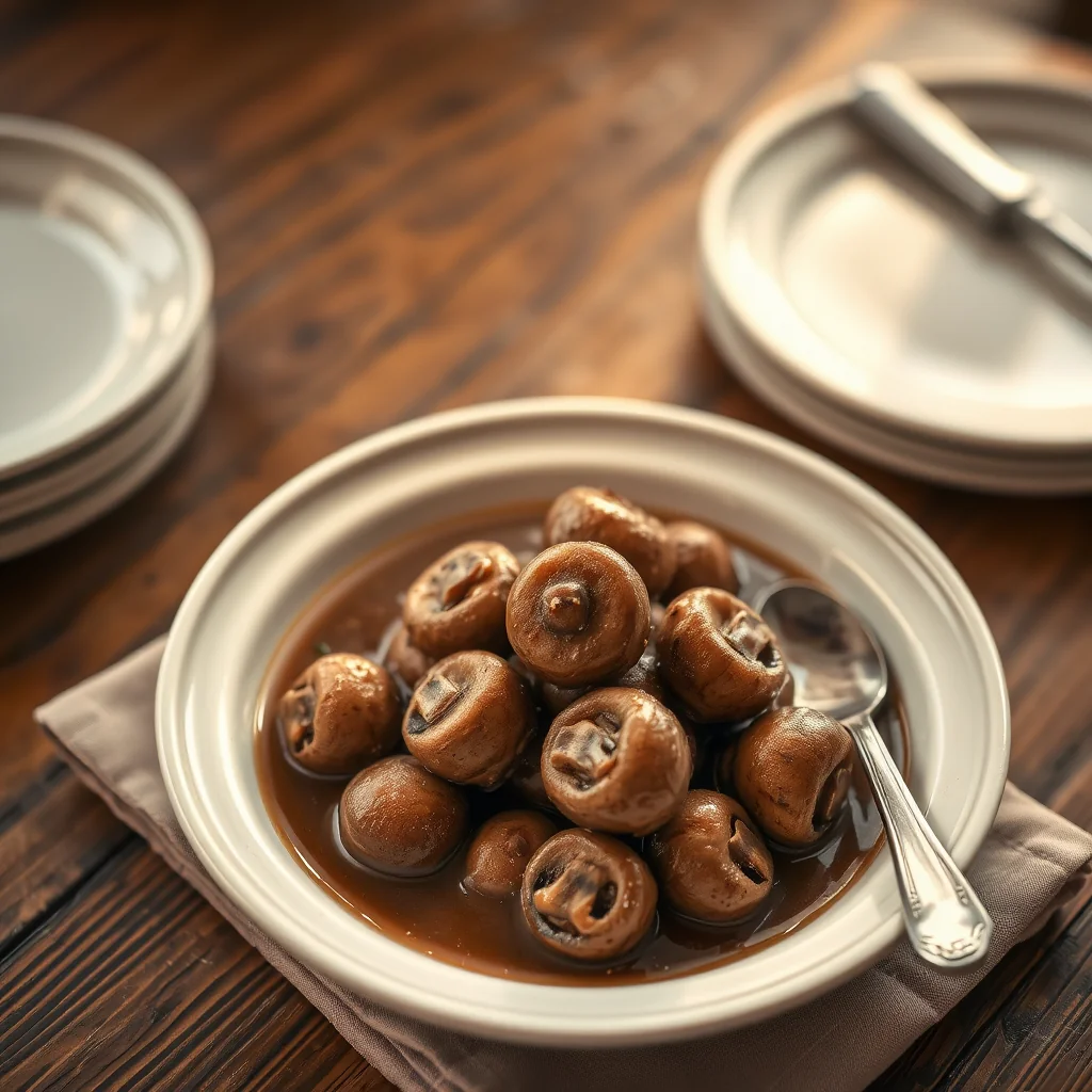 Stewed Mushrooms In Gravy — Sauces & Dressings