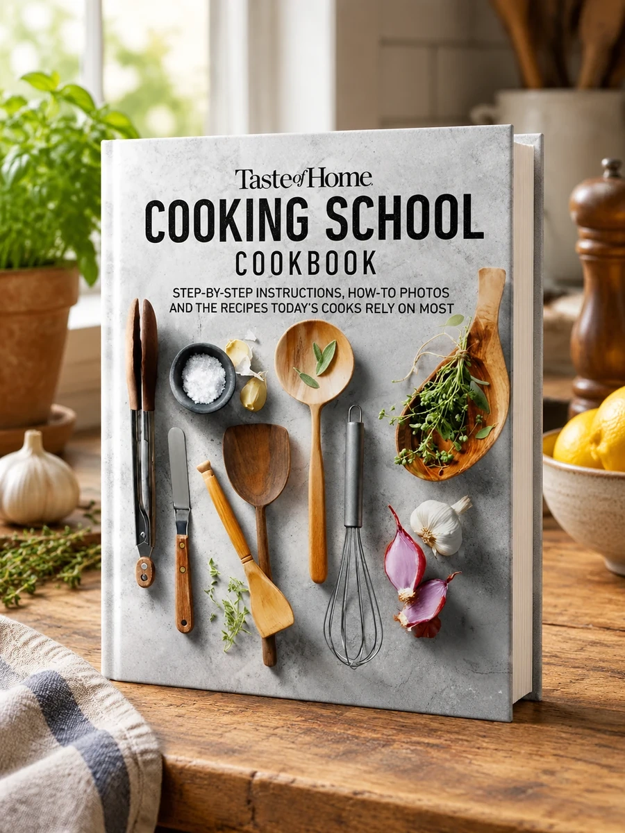 Cover of Taste of Home Cooking School Cookbook: Step-By-Step Instructions, How-To Photos and the Recipes Today's Home Cooks Rely on Most