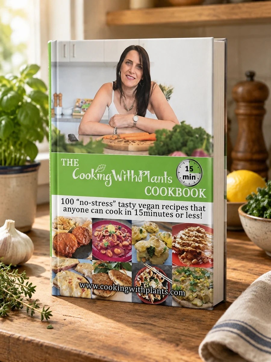 Cover of The Cooking With Plants 15 Minute Cookbook: 100 "no-stress" tasty vegan recipes that anyone can cook in 15 minutes or less!