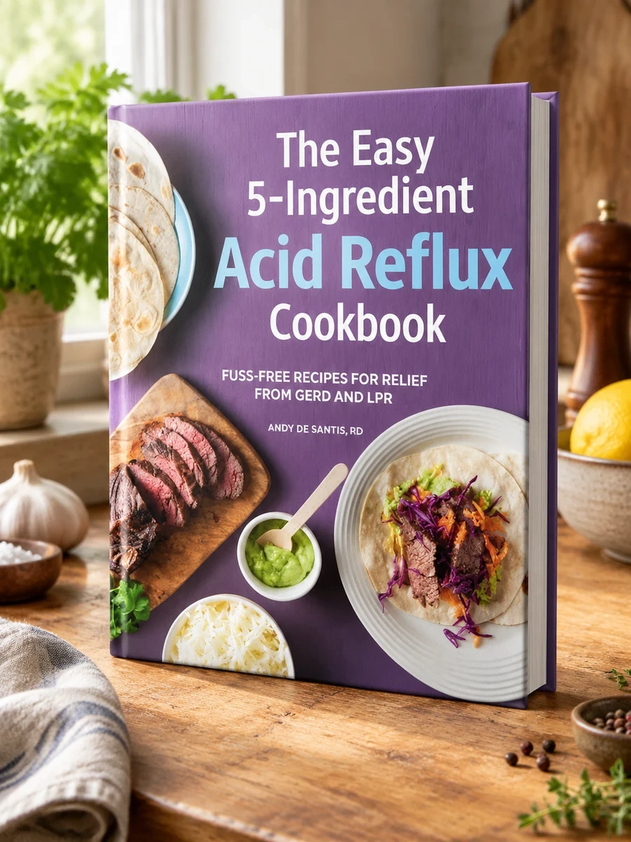 Cover of The Easy 5-Ingredient Acid Reflux Cookbook: Fuss-Free Recipes for Relief from Gerd and Lpr