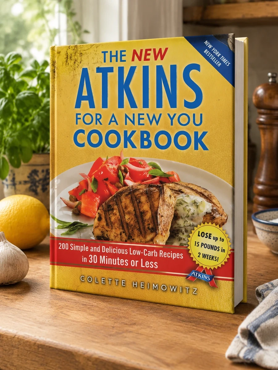 The New Atkins for a New You Cookbook: 200 Simple and Delicious Low-Carb Recipes in 30 Minutes or Less