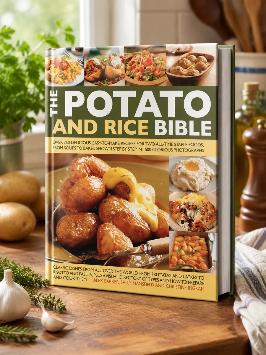 Cover of The Potato & Rice Bible: Over 350 Delicious, Easy-To-Make Recipes for Two All-Time Staple Foods, from Soups to Bakes, Shown Step by Step in 1500 Glorious