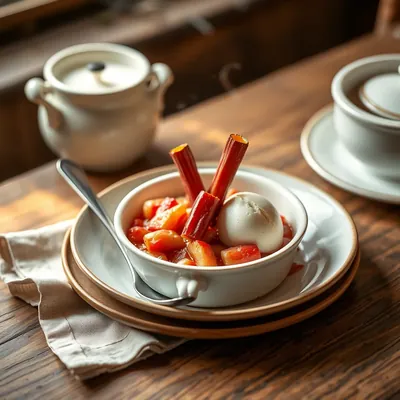 Boiled Rhubarb Pudding