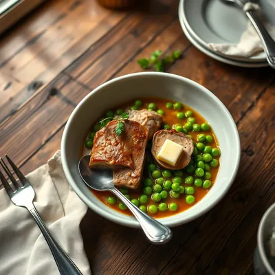 Stewed Breast Of Veal And Peas