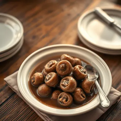 Stewed Mushrooms In Gravy