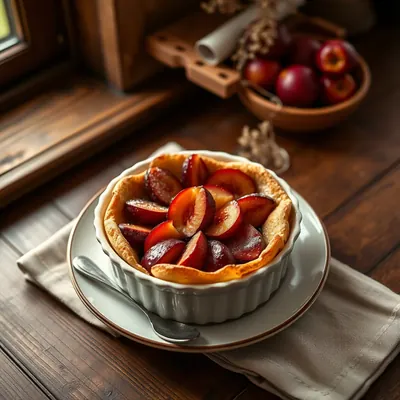 Sweet Vol-Au-Vent Of Plums, Apples, Or Any Other Fresh Fruit
