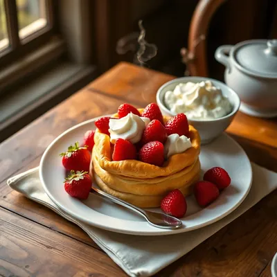 Vol-Au-Vent Of Fresh Strawberries With Whipped Cream